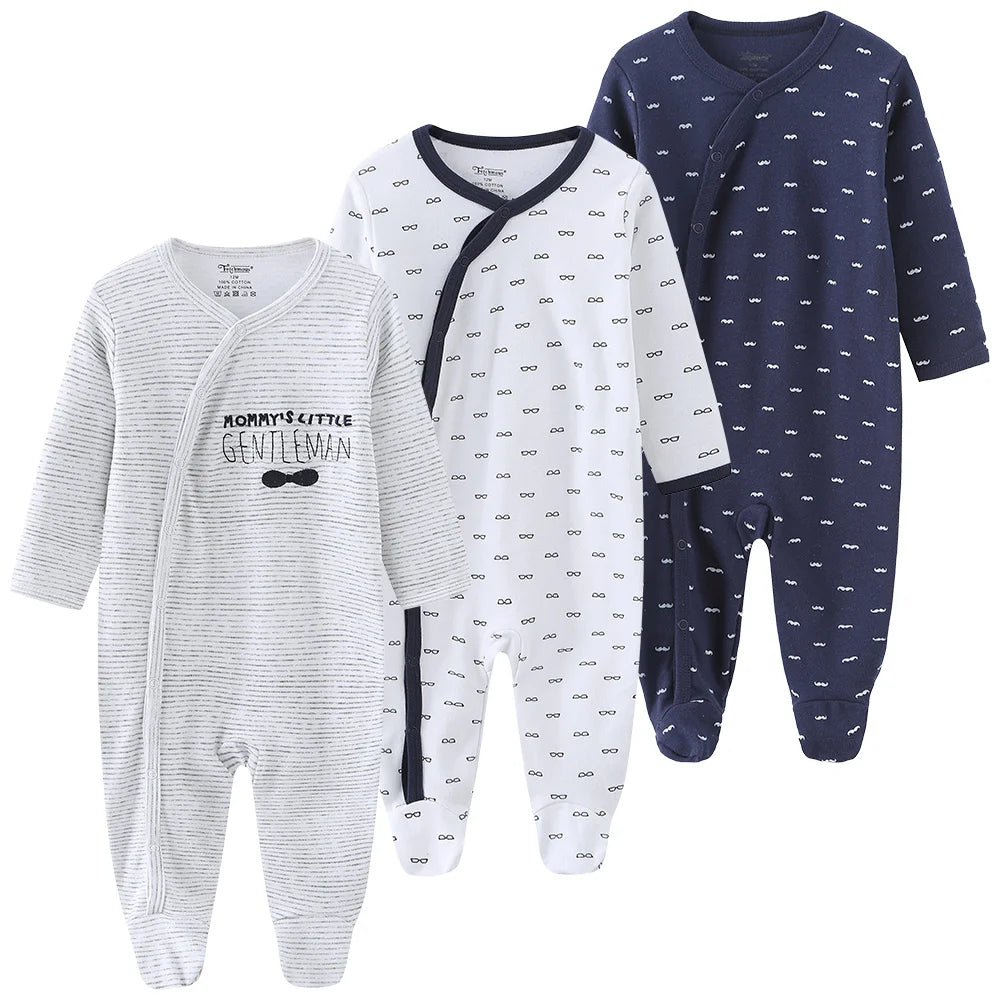 Pyjama Bébé “Pack Essentiel” – Lot de 3 Pyjamas en Coton Doux