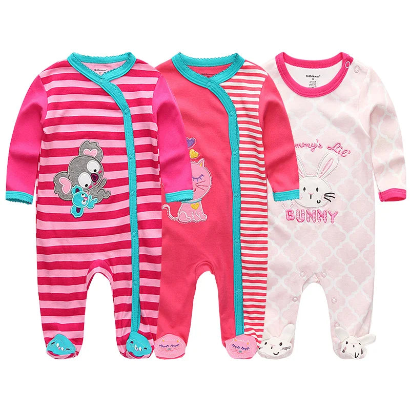 Pyjama Bébé “Pack Essentiel” – Lot de 3 Pyjamas en Coton Doux