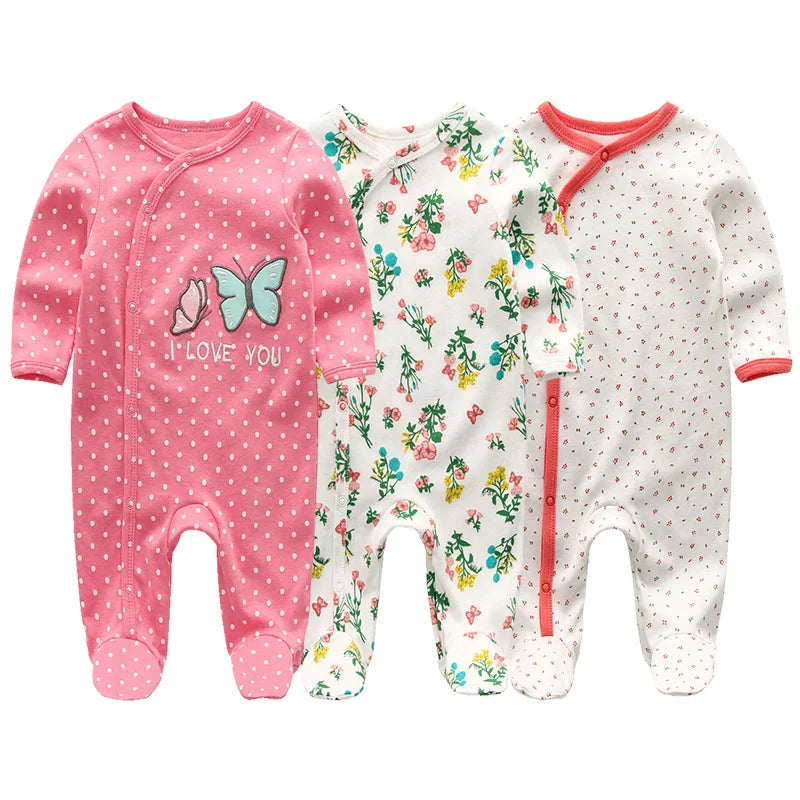 Pyjama Bébé “Pack Essentiel” – Lot de 3 Pyjamas en Coton Doux