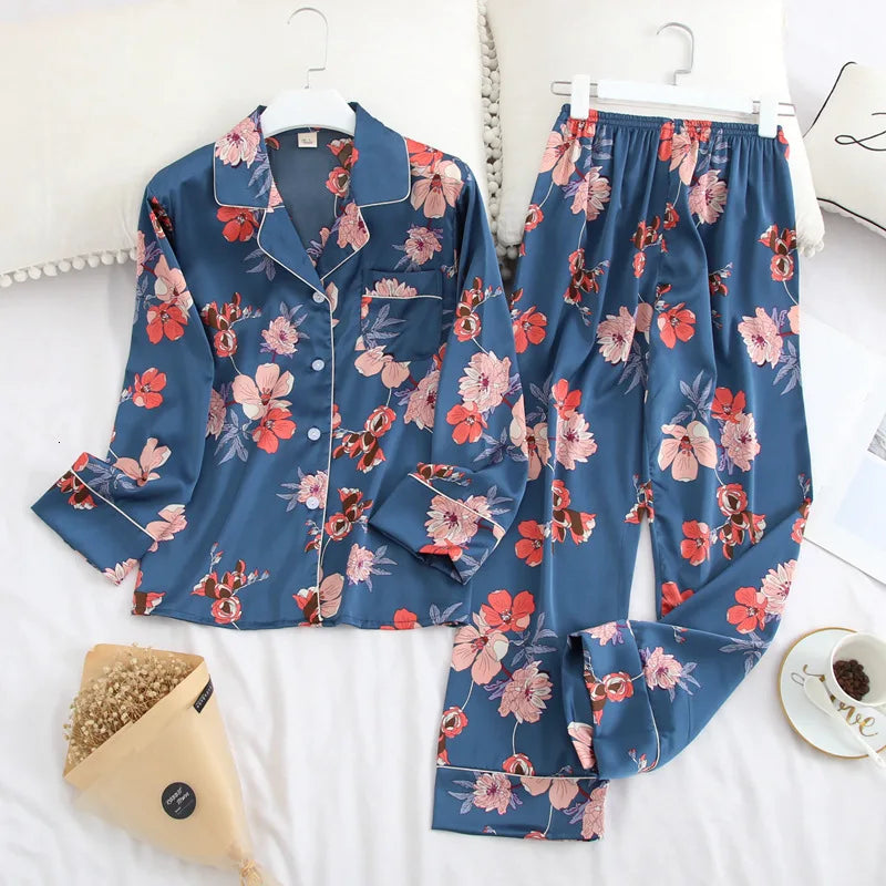 Pyjama Femme Velours Nuage – Ensemble Satin Doux & Élégant, Tenue de Nuit Chic et Confortable