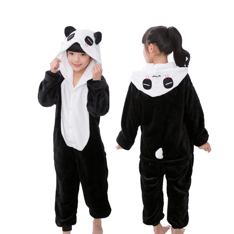 Kigurumi Enfant Hiver – Combinaison Polaire Douce Licorne, Loup & Animaux
