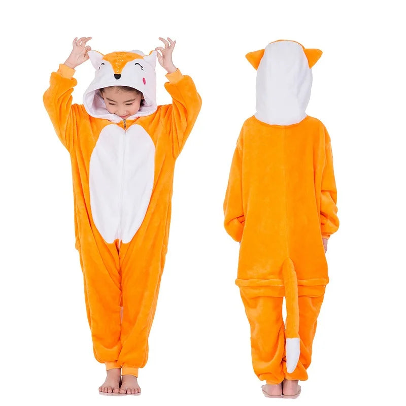 Kigurumi Enfant Hiver – Combinaison Polaire Douce Licorne, Loup & Animaux