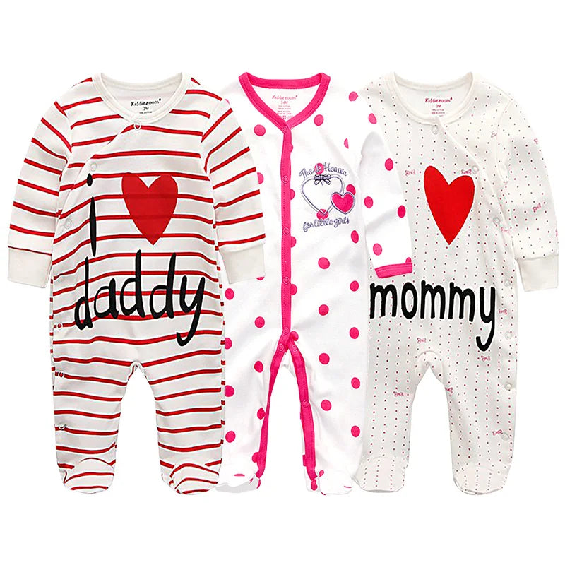 Pyjama Bébé “Pack Essentiel” – Lot de 3 Pyjamas en Coton Doux