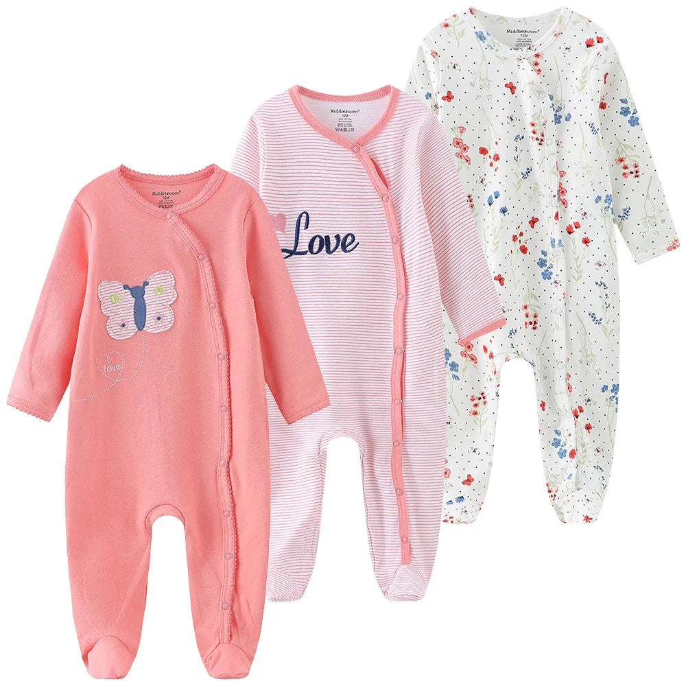 Pyjama Bébé “Pack Essentiel” – Lot de 3 Pyjamas en Coton Doux