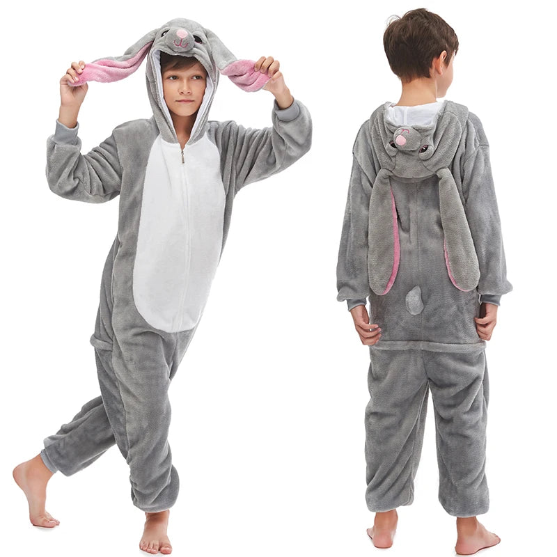 Kigurumi Enfant Hiver – Combinaison Polaire Douce Licorne, Loup & Animaux