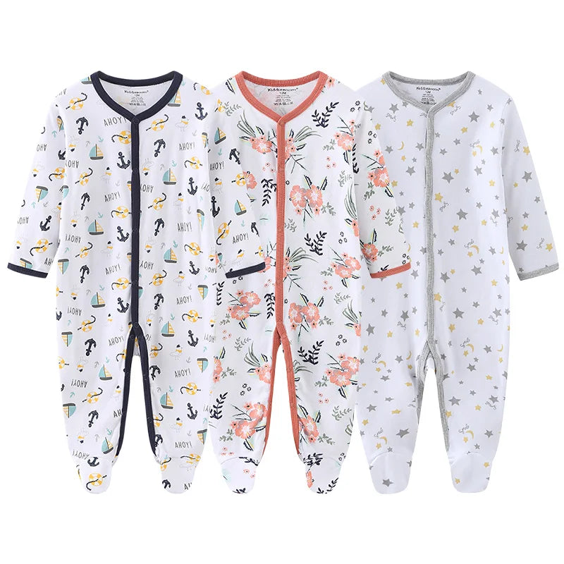 Pyjama Bébé “Pack Essentiel” – Lot de 3 Pyjamas en Coton Doux