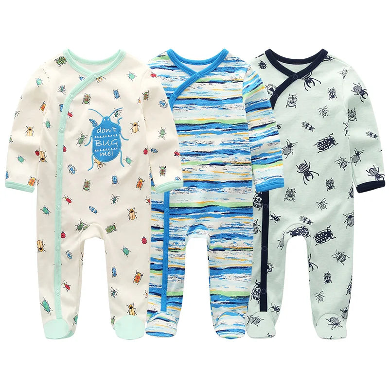 Pyjama Bébé “Pack Essentiel” – Lot de 3 Pyjamas en Coton Doux