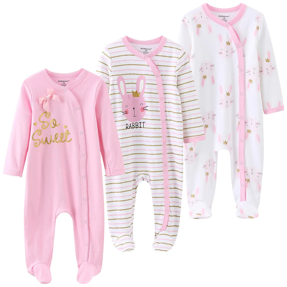 Pyjama Bébé “Pack Essentiel” – Lot de 3 Pyjamas en Coton Doux