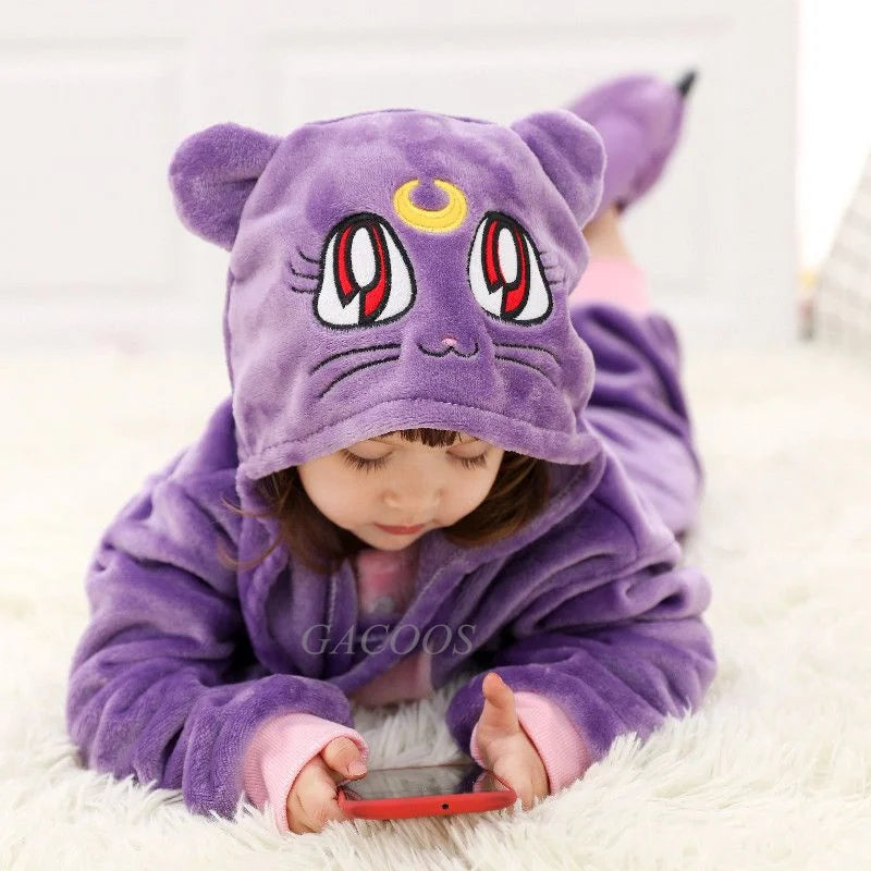 Kigurumi Enfant Hiver – Combinaison Polaire Douce Licorne, Loup & Animaux