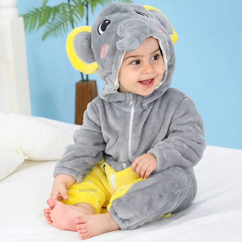 Pyjama Bébé & Enfant Polaire Hiver – Licorne, Loup, Dino & Animaux, Combinaison Chaude
