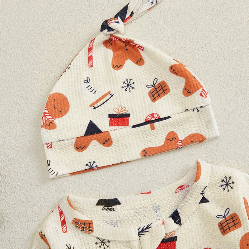 Pyjama Bébé Magie d’Hiver – Ensemble Chaud et Festif avec Bonnet ou Bandeau, Confort Doux pour les Fêtes