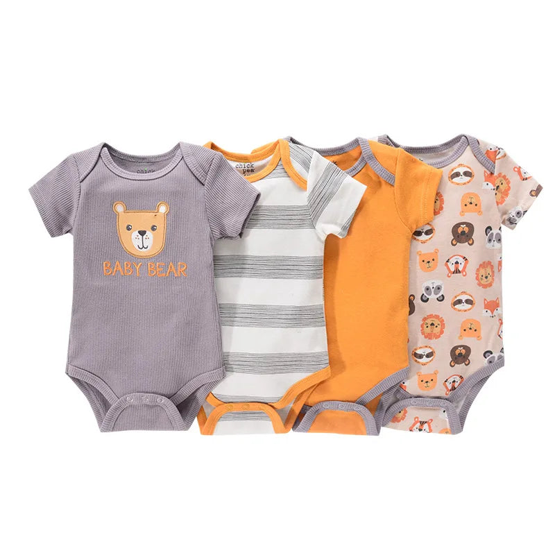 Pyjama Bébé “Pack Brisé” – Lot de 4 Pyjamas en Coton Doux