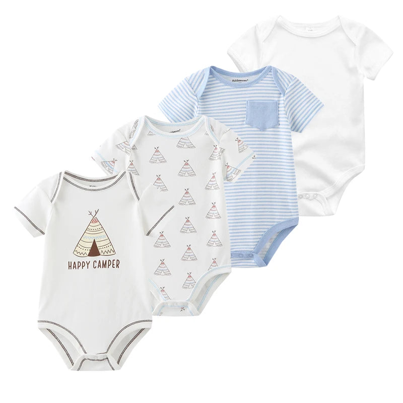 Pyjama Bébé “Pack Brisé” – Lot de 4 Pyjamas en Coton Doux