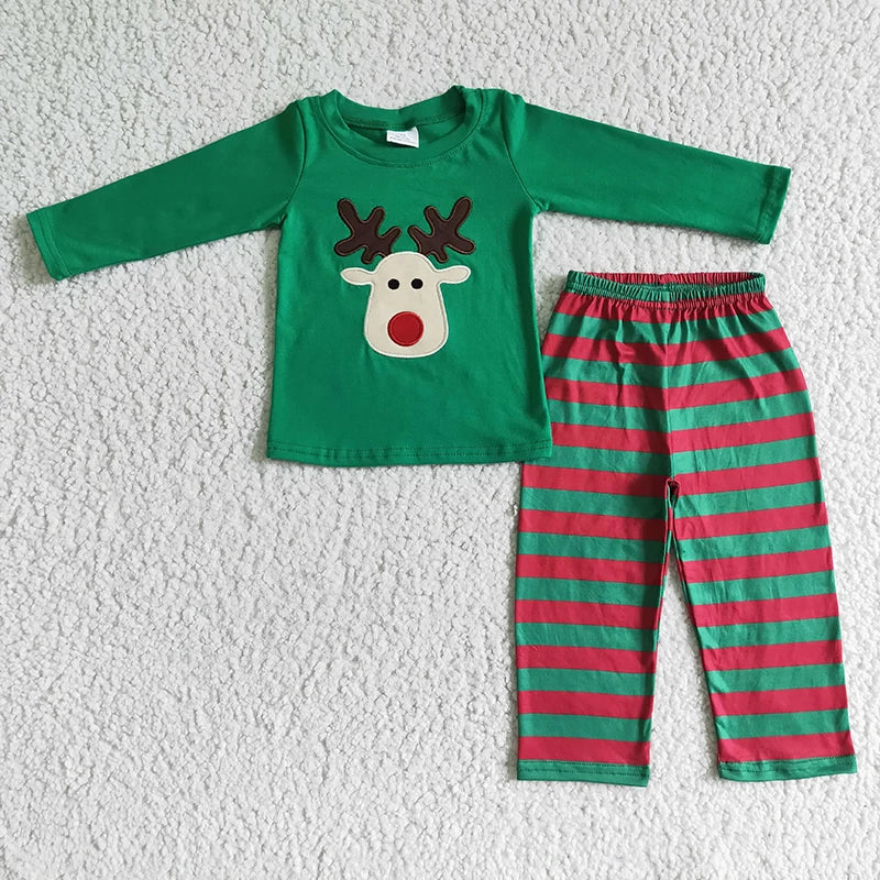 Pyjama enfant “Petit Renne d’Hiver” – Tricot Chaud et Confortable, Noël 3 - 16 ans