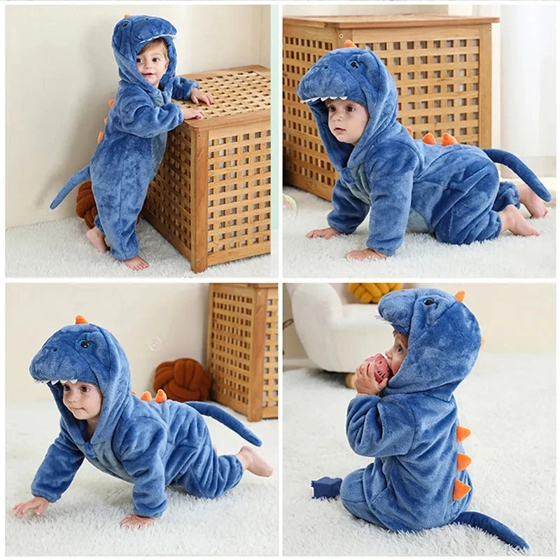 Pyjama Bébé & Enfant Polaire Hiver – Licorne, Loup, Dino & Animaux, Combinaison Chaude