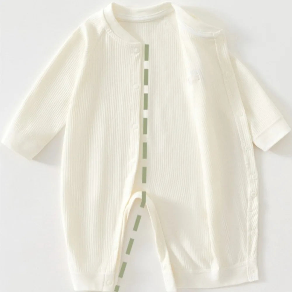 Pyjama Bébé Coton Côtelé – Grenouillère Printemps Été Unisexe pour les 1-18 Mois