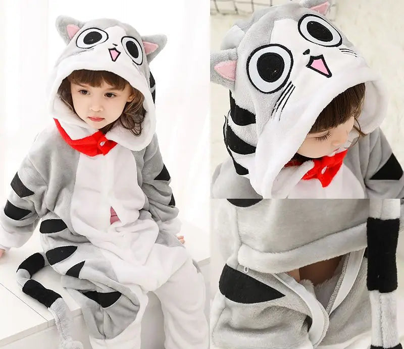 Kigurumi Enfant Hiver – Combinaison Polaire Douce Licorne, Loup & Animaux