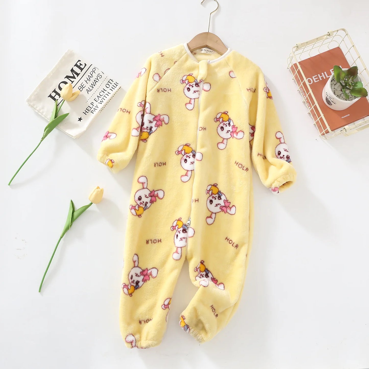 Pyjama Bébé et Enfant “Zip” – Combinaison en Coton à Fermeture Éclair, Manches Longues