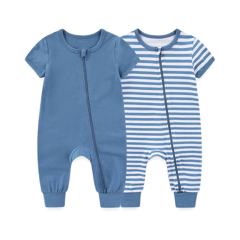Pack 2 Pyjamas Bébé Coton – Grenouillères Unisexe Jour & Nuit 3-24 mois