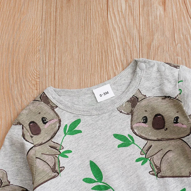 Pyjama Bébé Motif Koala – Grenouillère Coton Manches Longues 0-18 Mois
