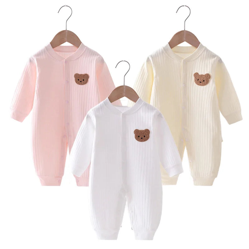 Pyjama Bébé Polaire Hiver “Ourson” – Grenouillère Chaude 0-18 Mois