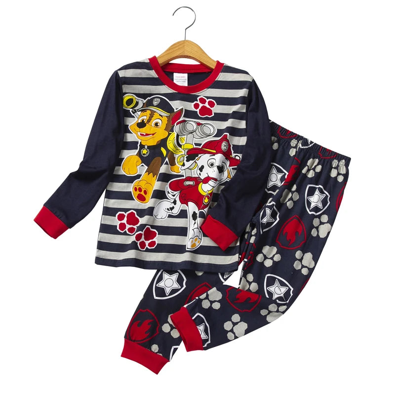Pyjama Enfant Hiver – Ensemble Coton Doux 2 Pièces à Motifs Héros et Animaux