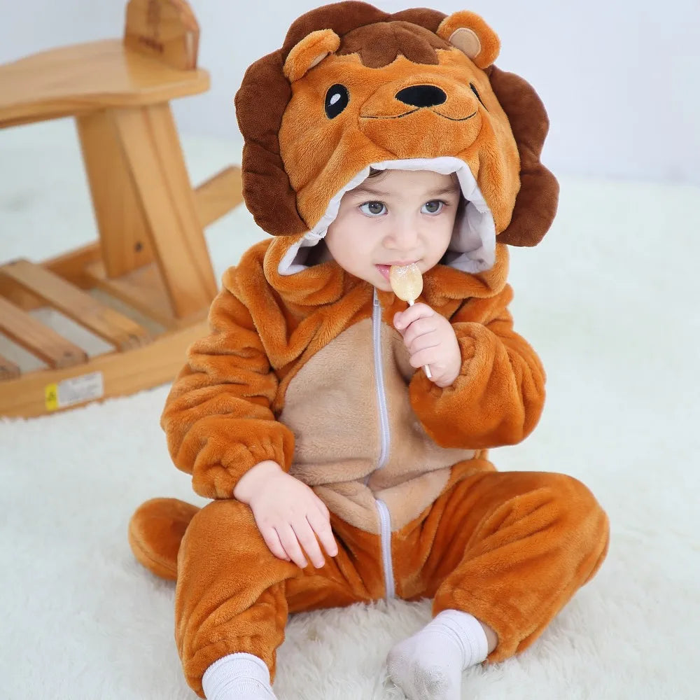Pyjama Bébé & Enfant Polaire Hiver – Licorne, Loup, Dino & Animaux, Combinaison Chaude
