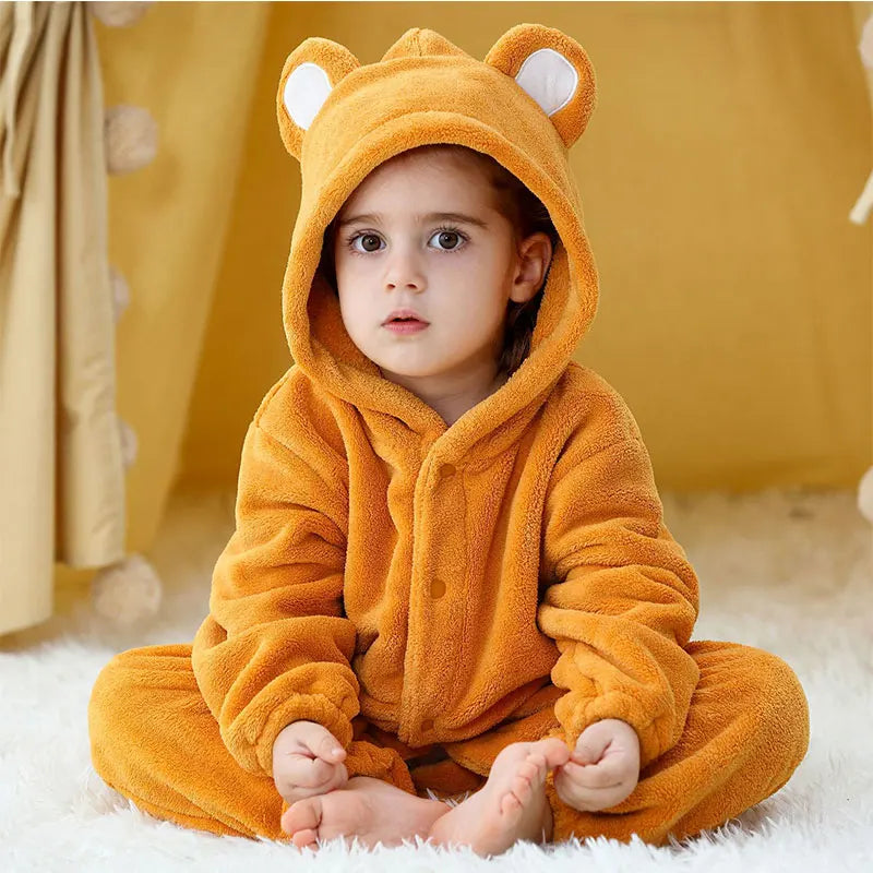 Pyjama Bébé & Enfant Polaire Hiver – Licorne, Loup, Dino & Animaux, Combinaison Chaude