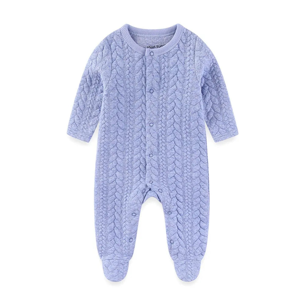 Pyjama Bébé Hiver Maille Tricot – Grenouillère Coton Chaud 6-24 Mois