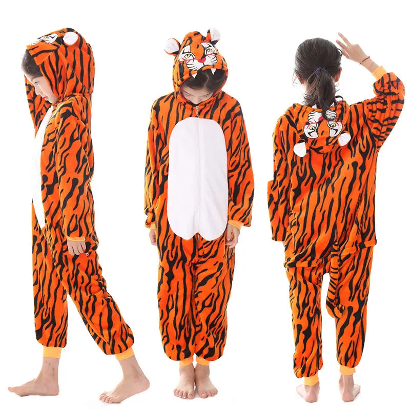 Kigurumi Enfant Hiver – Combinaison Polaire Douce Licorne, Loup & Animaux