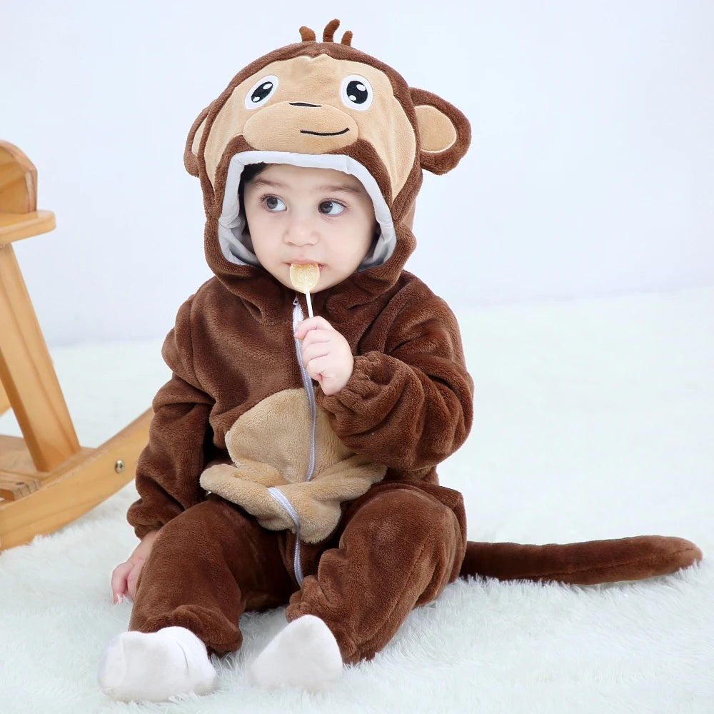Pyjama Bébé & Enfant Polaire Hiver – Licorne, Loup, Dino & Animaux, Combinaison Chaude