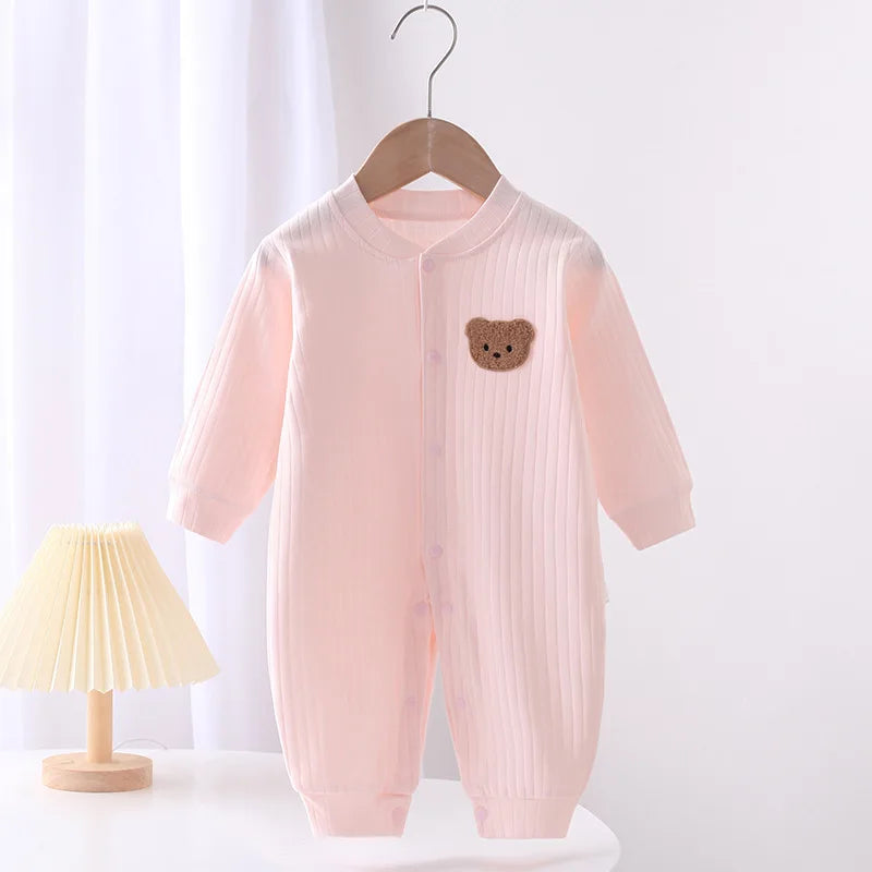 Pyjama Bébé Polaire Hiver “Ourson” – Grenouillère Chaude 0-18 Mois