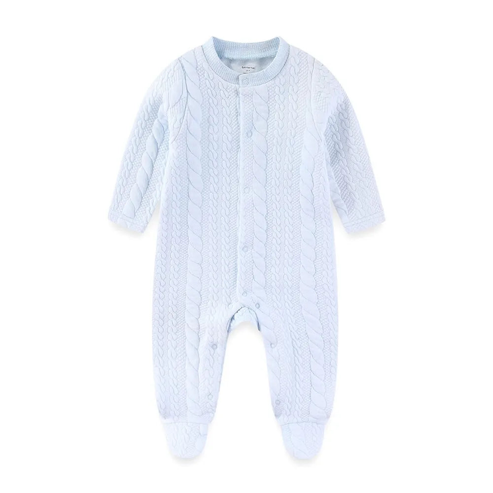 Pyjama Bébé Hiver Maille Tricot – Grenouillère Coton Chaud 6-24 Mois