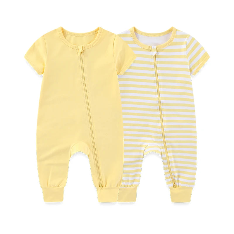 Pack 2 Pyjamas Bébé Coton – Grenouillères Unisexe Jour & Nuit 3-24 mois