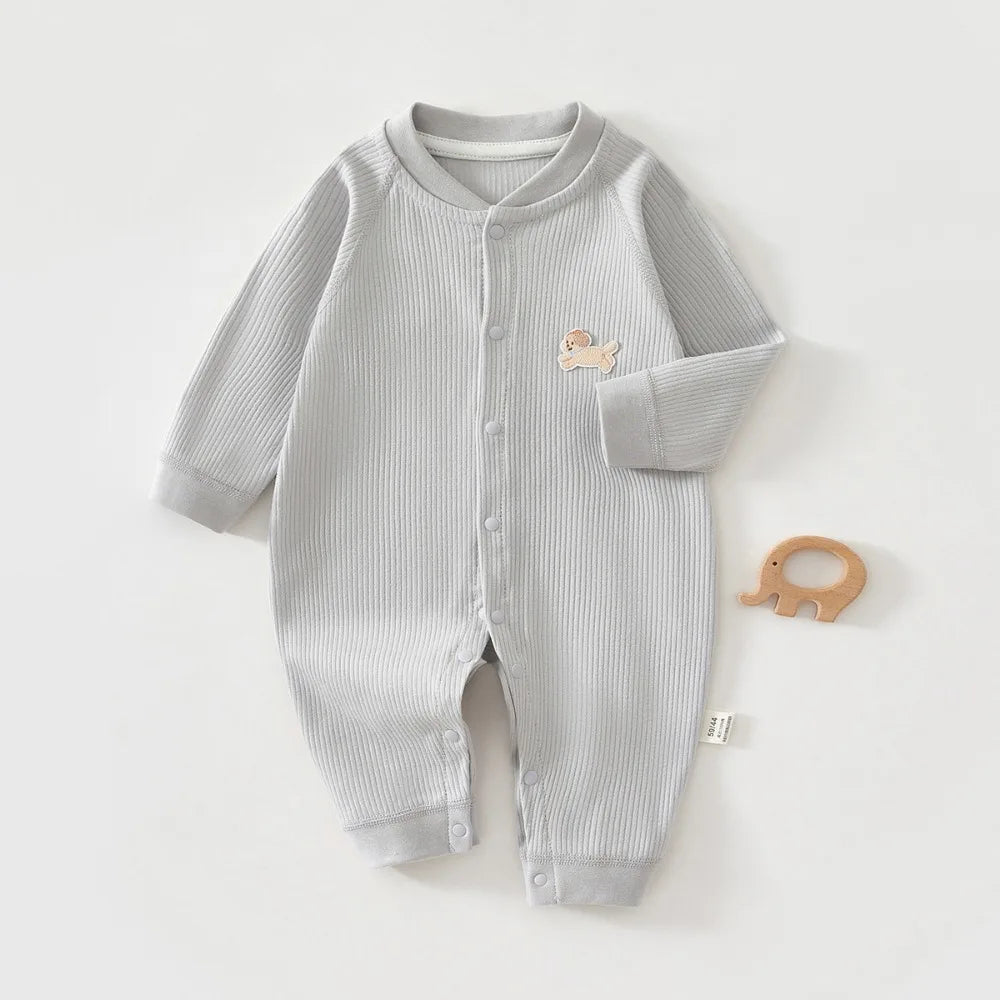 Pyjama Bébé Coton Côtelé – Grenouillère Printemps Été Unisexe pour les 1-18 Mois