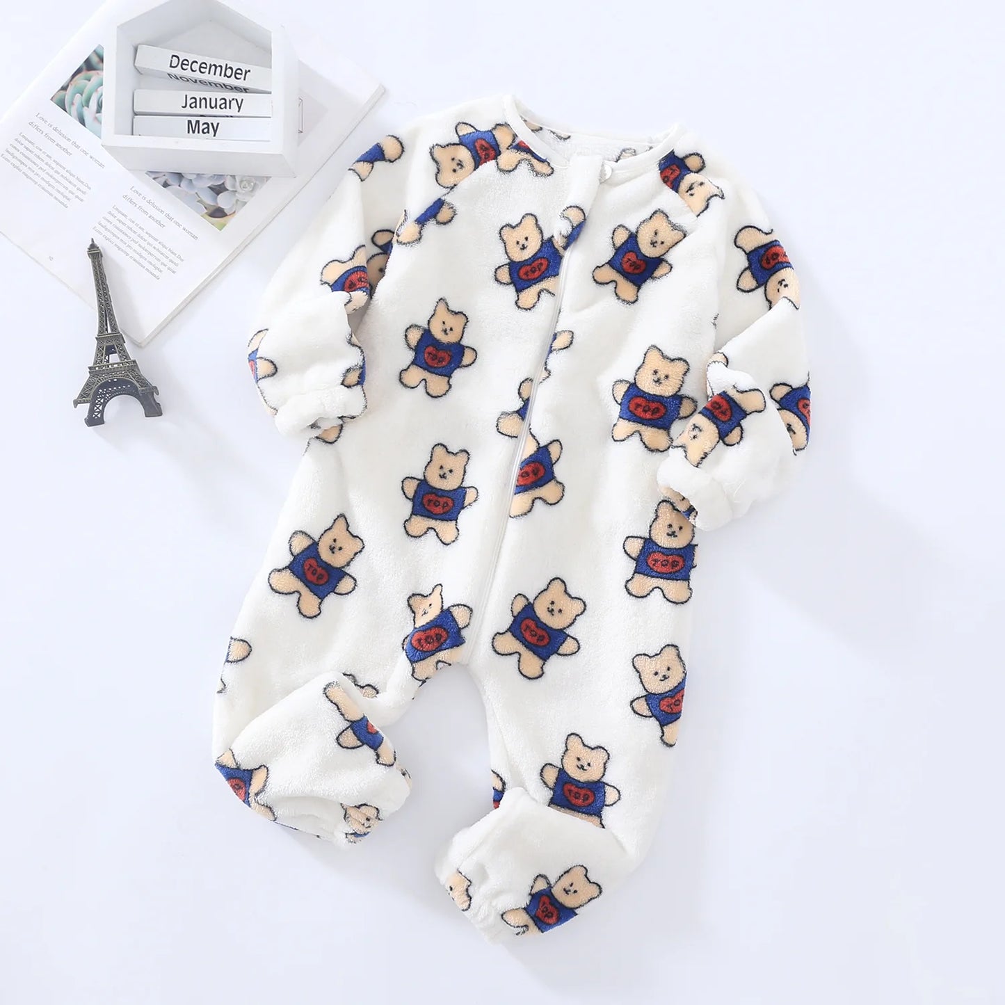Pyjama Bébé et Enfant “Zip” – Combinaison en Coton à Fermeture Éclair, Manches Longues