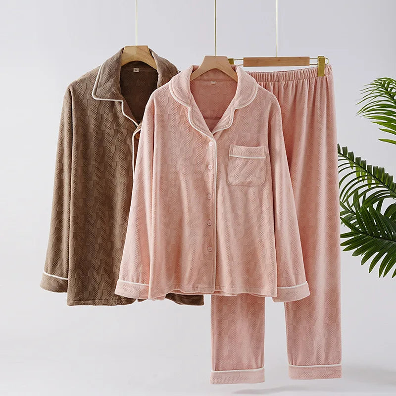 Pyjama Mixte Hiver Essentiel – Ensemble en Coton Chaud et Respirant, Confort Thermique & Élégance Unisexe