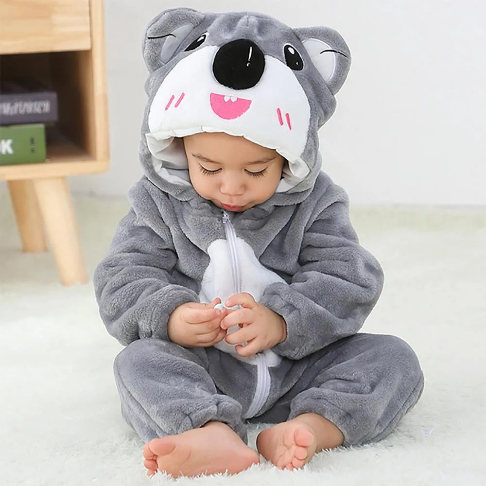 Pyjama Bébé & Enfant Polaire Hiver – Licorne, Loup, Dino & Animaux, Combinaison Chaude