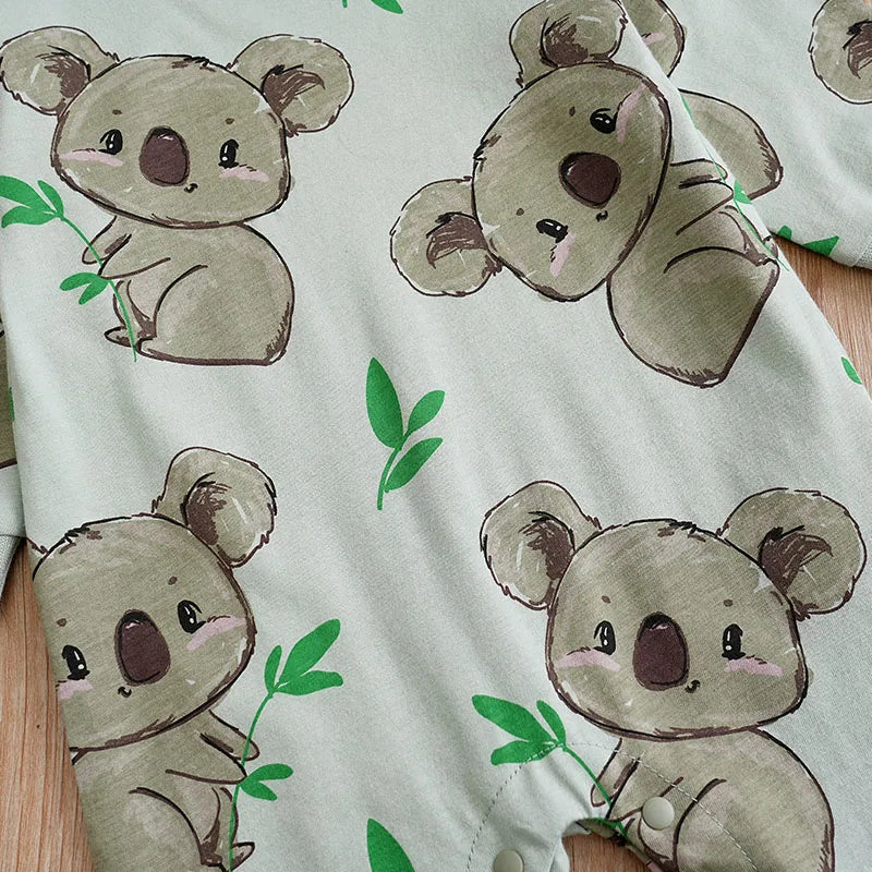 Pyjama Bébé Motif Koala – Grenouillère Coton Manches Longues 0-18 Mois