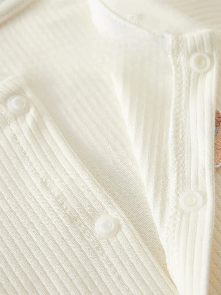 Pyjama Bébé Coton Côtelé – Grenouillère Printemps Été Unisexe pour les 1-18 Mois