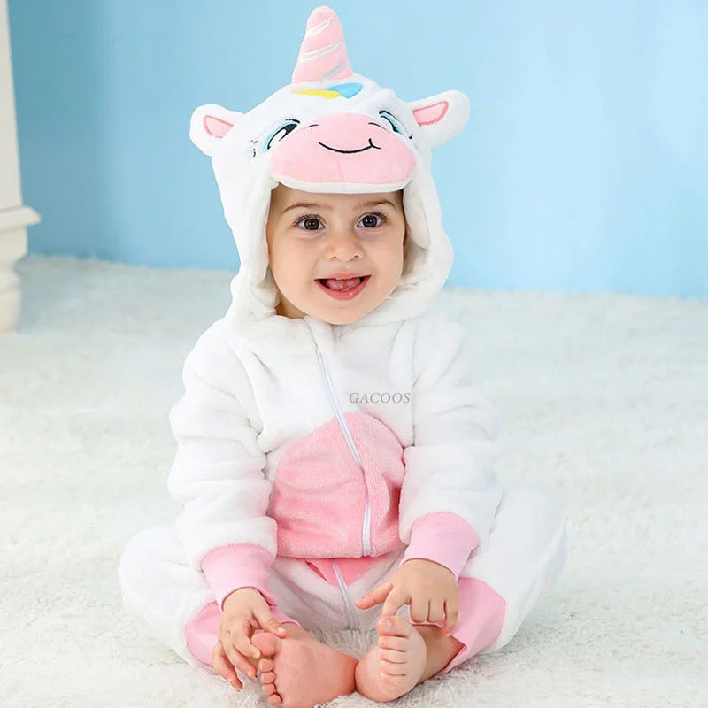 Pyjama Bébé & Enfant Polaire Hiver – Licorne, Loup, Dino & Animaux, Combinaison Chaude