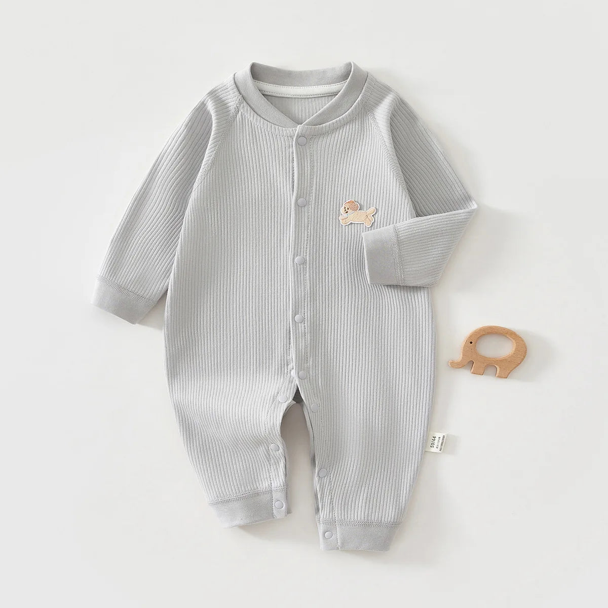 Pyjama Bébé Coton Côtelé – Grenouillère Printemps Été Unisexe pour les 1-18 Mois