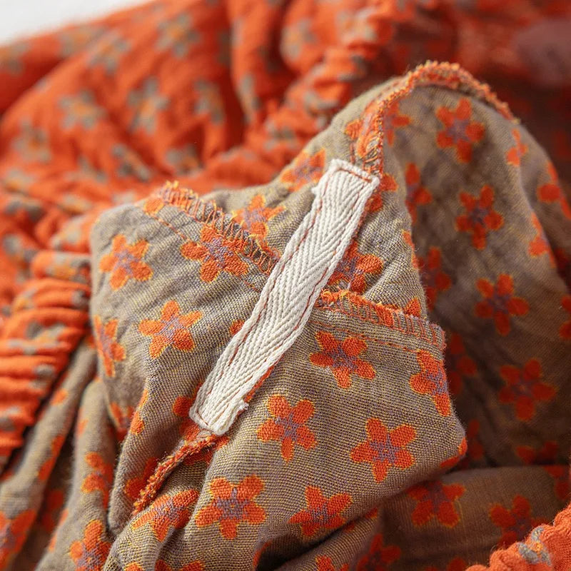 Pyjama Femme Éclat Douillet – Ensemble Long en Coton Gaufré, Confort Naturel & Élégance d’Hiver