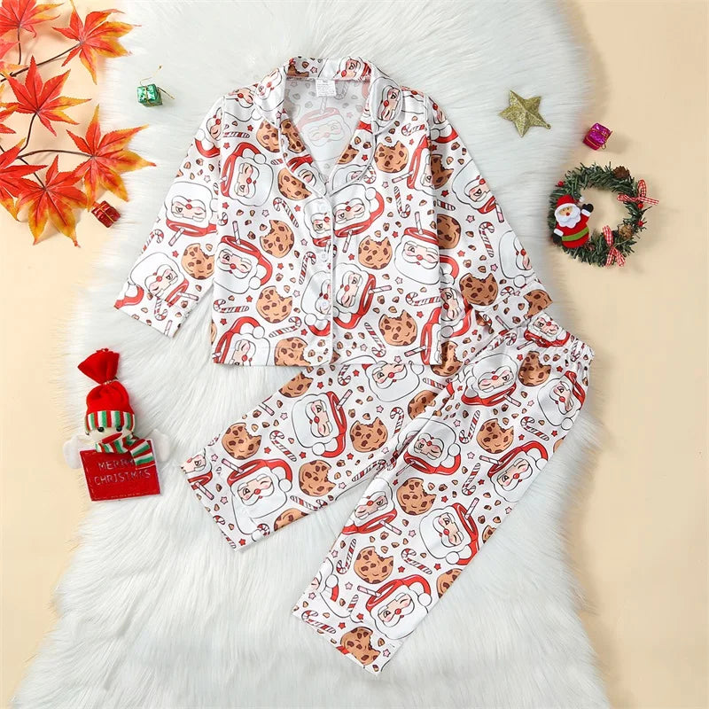 Pyjama Enfant Hiver “Noël Gourmand” – Ensemble Chaud en Coton Doux à Motifs Biscuits et Bonhommes Pain d’Épices