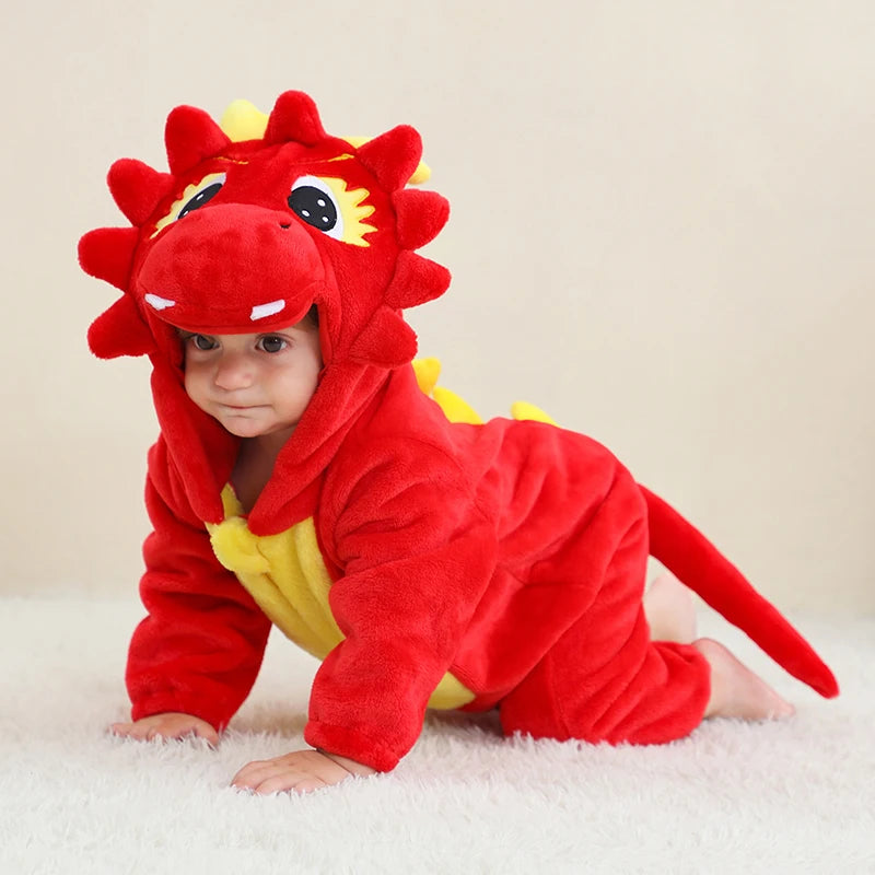 Pyjama Bébé & Enfant Polaire Hiver – Licorne, Loup, Dino & Animaux, Combinaison Chaude