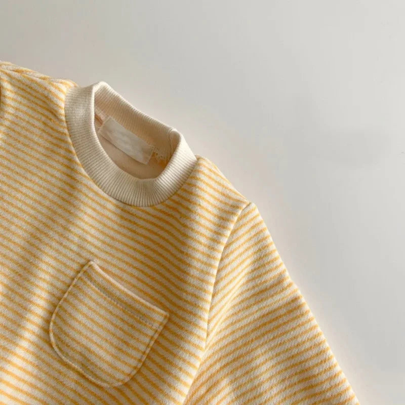 Pyjama Bébé "Coton Rayé Nevia" – Grenouillère Chaude Automne Hiver 6-24 Mois