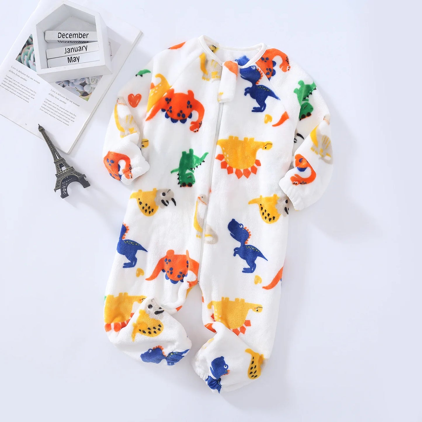 Pyjama Bébé et Enfant “Zip” – Combinaison en Coton à Fermeture Éclair, Manches Longues