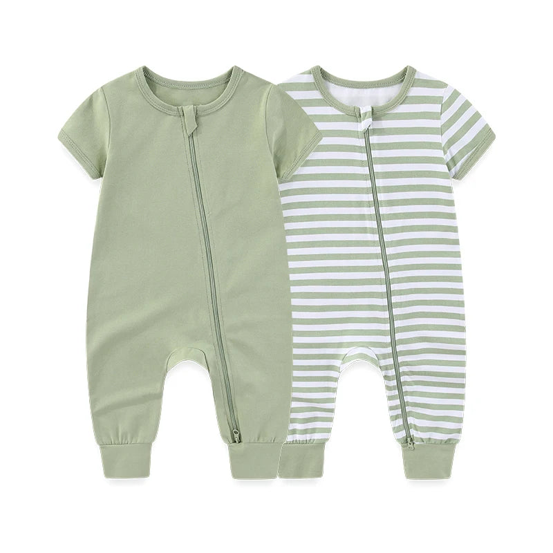 Pack 2 Pyjamas Bébé Coton – Grenouillères Unisexe Jour & Nuit 3-24 mois