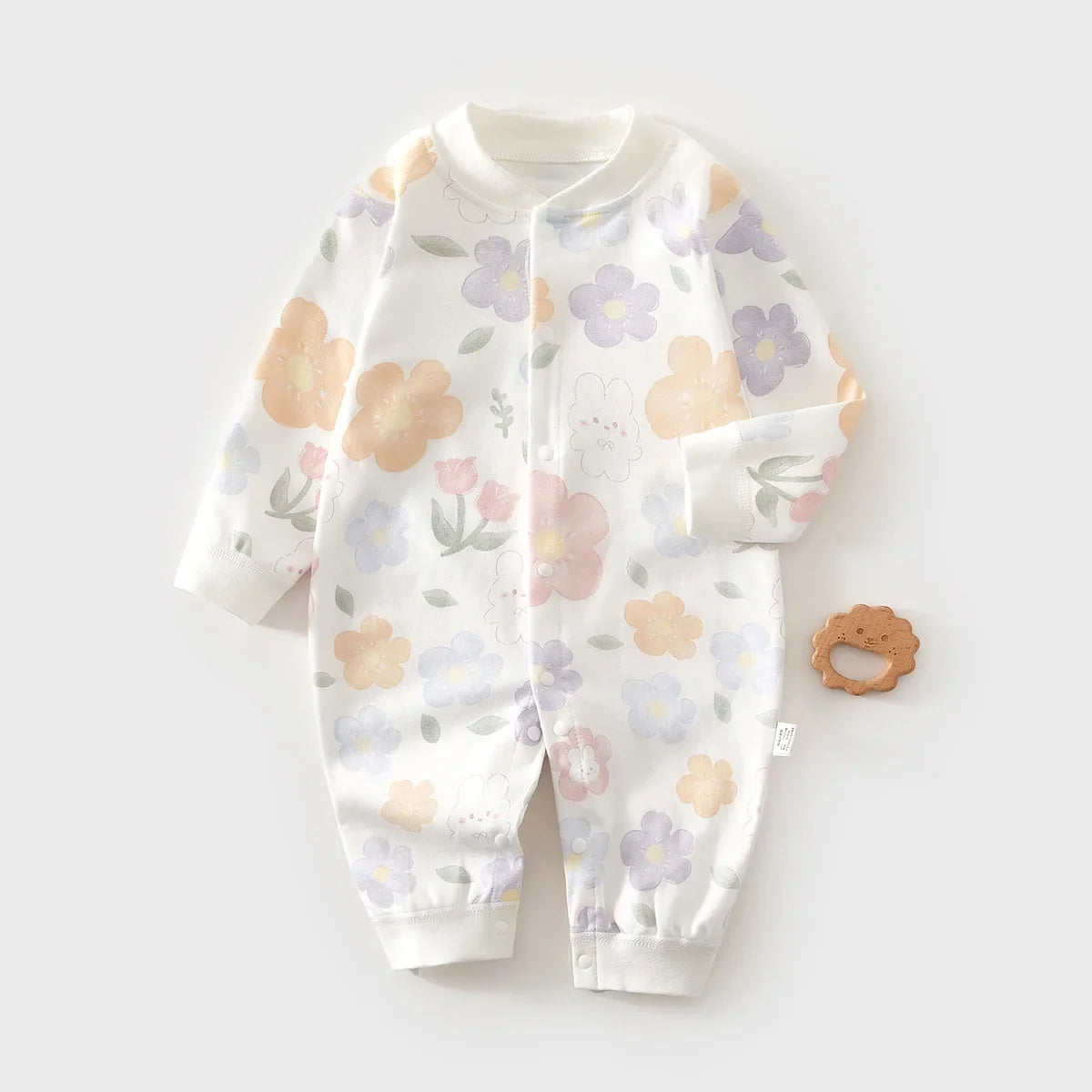 Pyjama Bébé Coton Motif Fleurs – Grenouillère Douce Unisexe 1-12 Mois