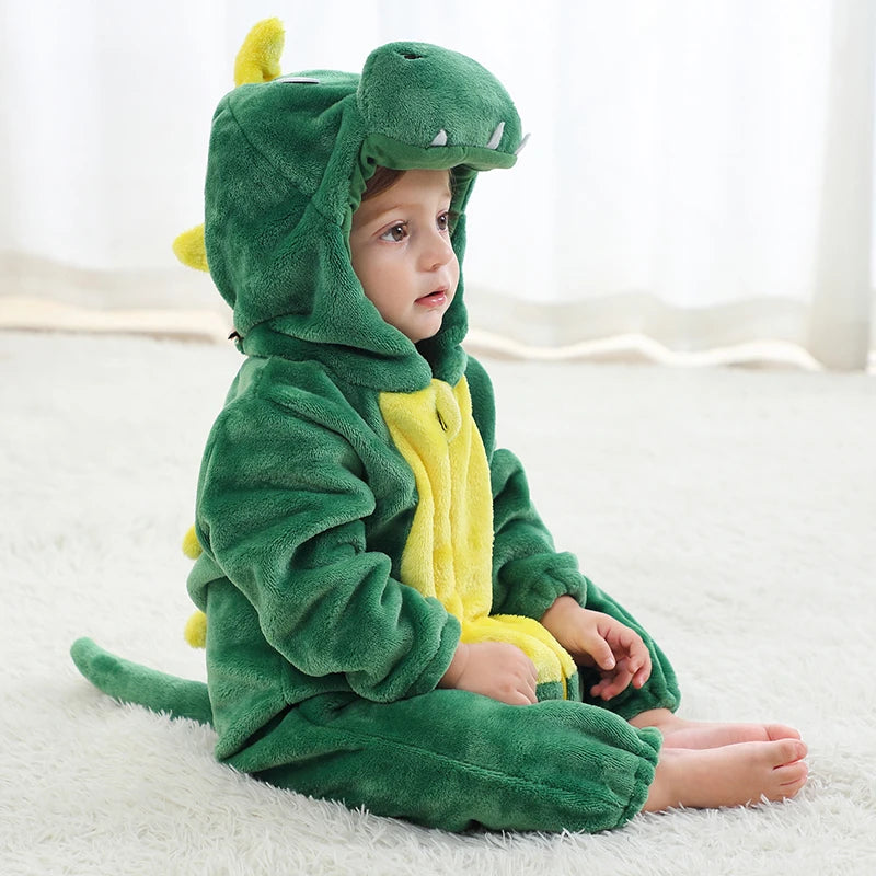 Pyjama Bébé & Enfant Polaire Hiver – Licorne, Loup, Dino & Animaux, Combinaison Chaude
